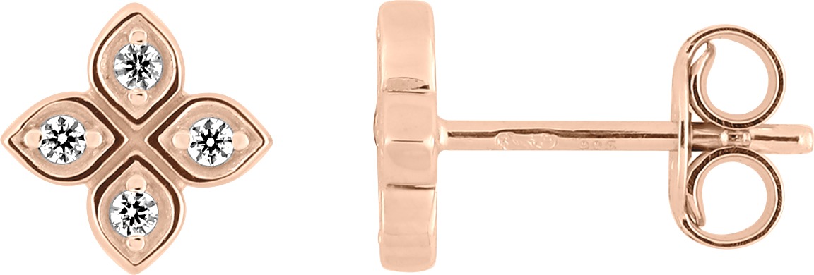 Boucles d\'oreilles plaqué or rose & oxyde de zirconium