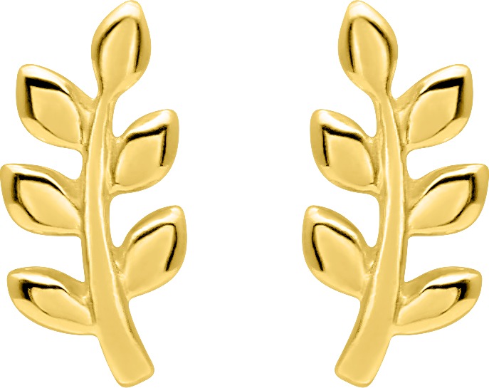 Boucles d\'oreilles plaqué or avec motif épi de blé