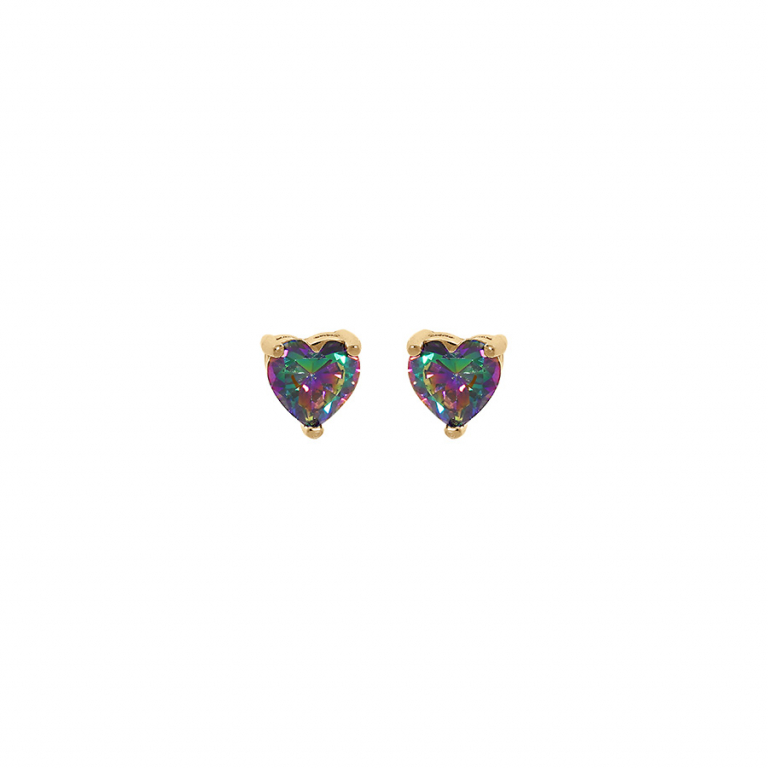 Boucles d\'oreilles bouton vermeil & Oxyde de Zirconium mystique