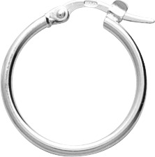 Créoles argent rhodié 15mm - fil 1.6mm