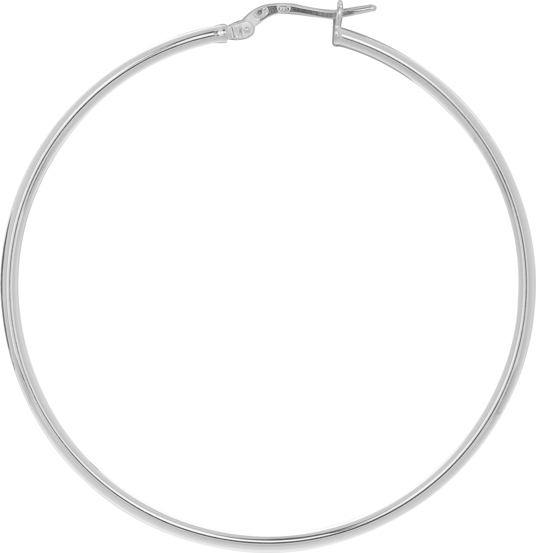 Créoles argent rhodié 55mm - fil 2mm