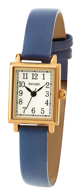 Montre en acier argenté Bayard bracelet cuir
