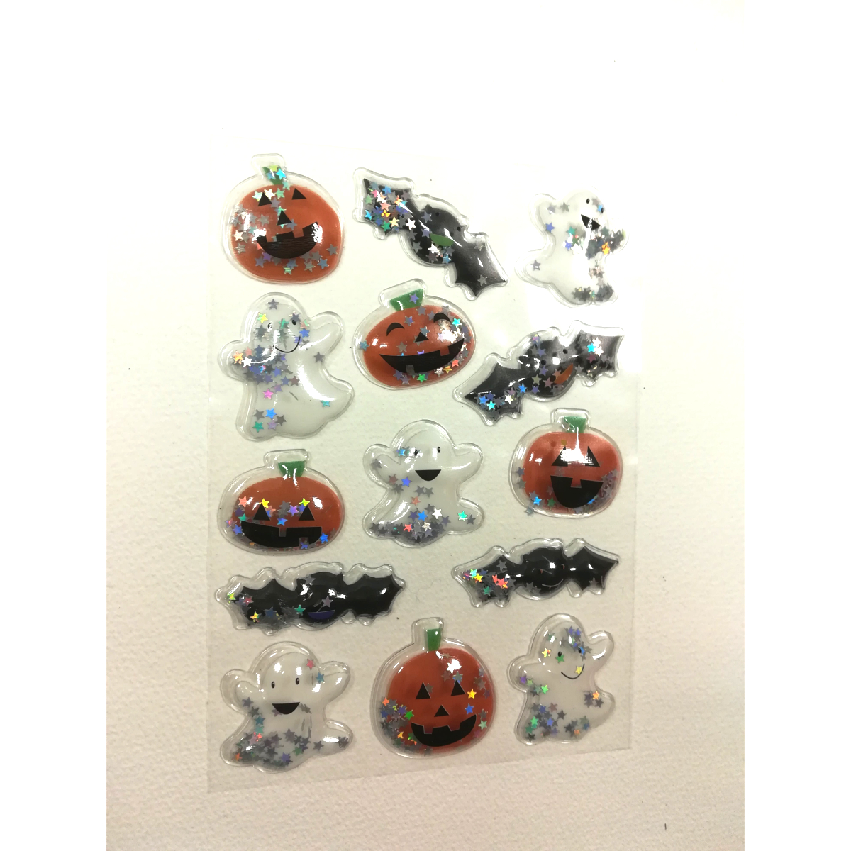 Stickers 3D à Paillettes Citrouille Fantôme Chauve-Souris Halloween x14