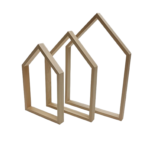cadre maison x 3 bois