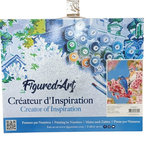 peinture numéro oiseau bleu