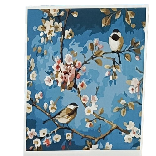 peinture numéro couple oiseaux