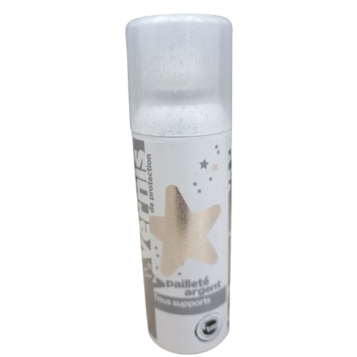 vernis sprai pailleté argenté