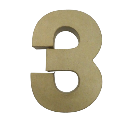 chiffre papier mâché 3