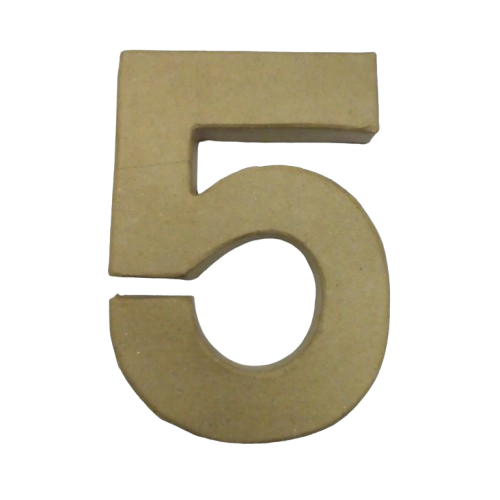 chiffre papier mâché 5