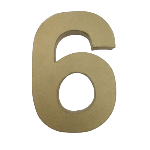 chiffre papier mâché 6