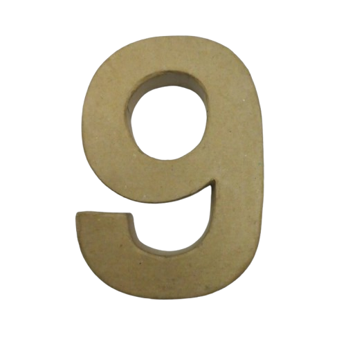 chiffre papier mâché 9