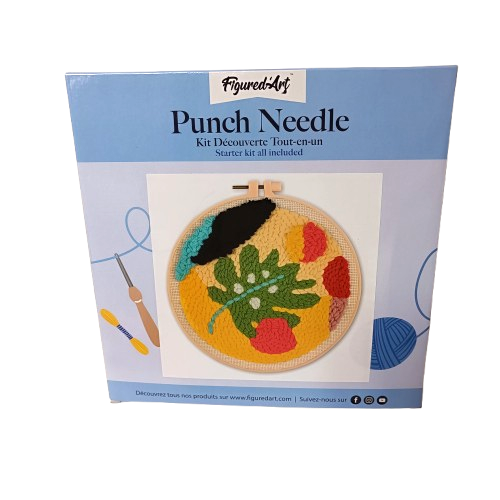 punch needle feuille automne
