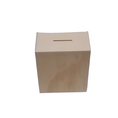 tirelire rectangle bois