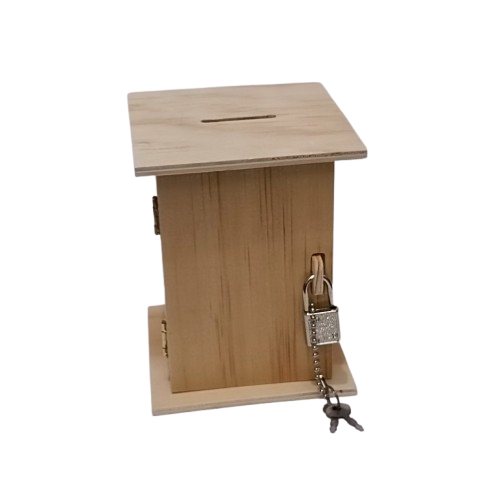 tirelire carré bois