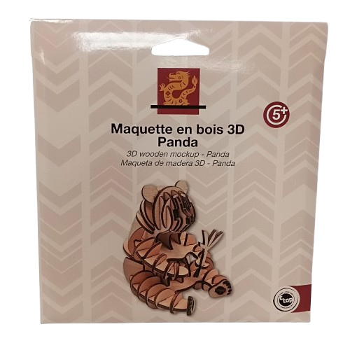 Maquette panda en bois
