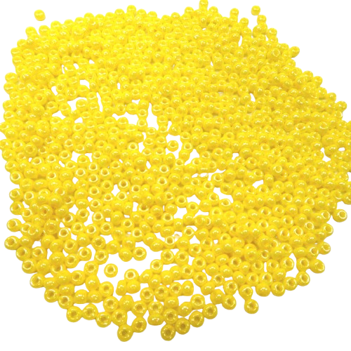 perles de rocaille 2 mm jaunes
