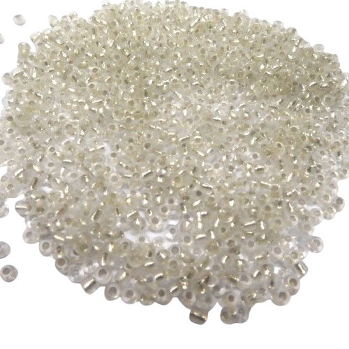 perles de rocaille 2 mm blanches translucides
