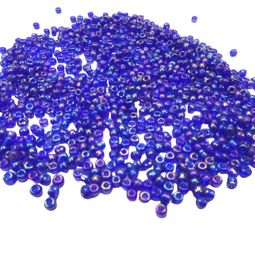 perles de rocailles 2 mm bleues