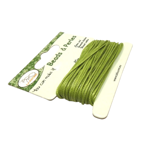fil coton ciré 1 mm vert clair