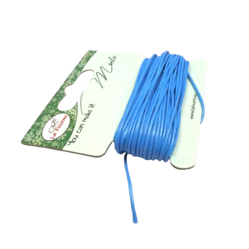 fil coton ciré 1 mm bleu clair