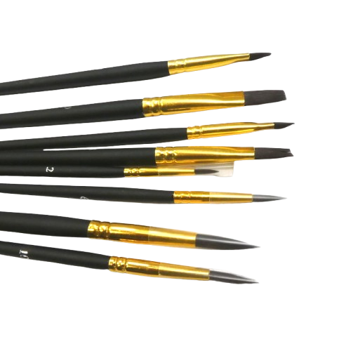 pinceaux synthétiques ronds et plats