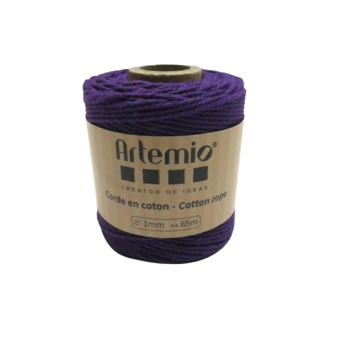 coton macramé 1 mm violet