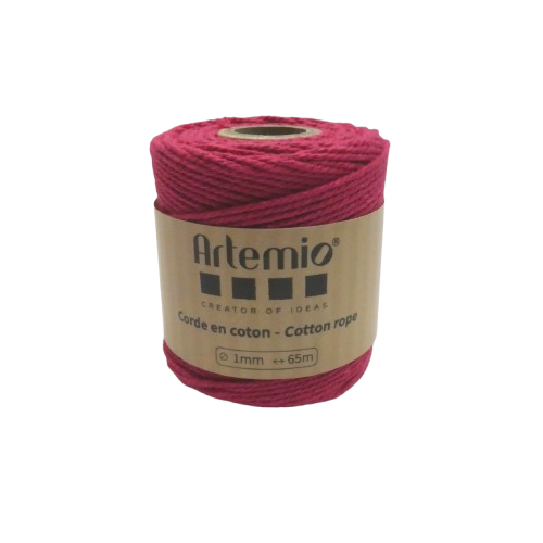 coton macramé 1 mm fuschia