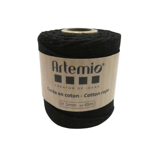 coton macramé 1 mm noir