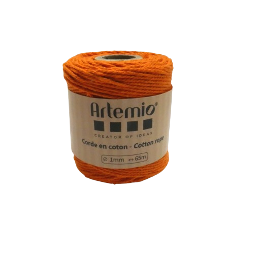 coton macramé 1 mm orange