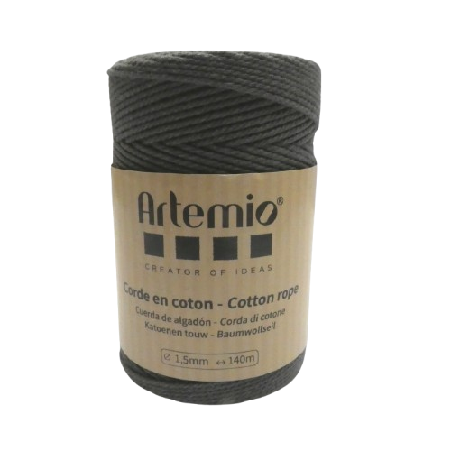 coton macramé 1,5 mm artemio anthracite
