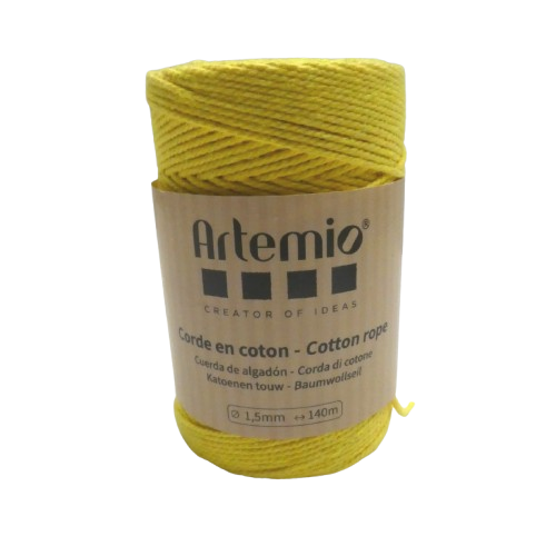 coton macramé 1,5 mm artemio jaune