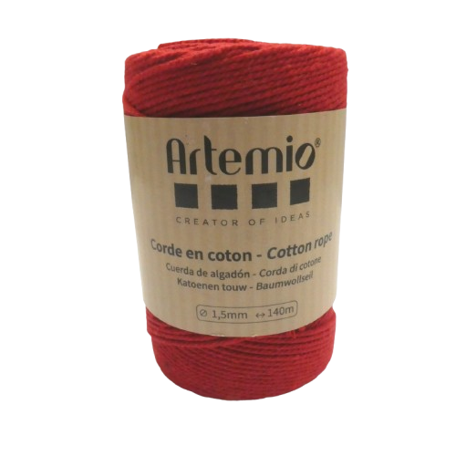 coton macramé 1,5 mm artemio rouge