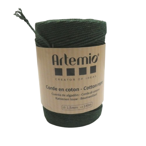 coton macramé 1.5 mm artemio vert sapin