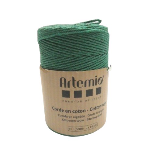 coton macramé 1.5 mm artemio vert moyen