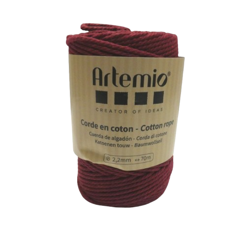 coton macramé 2,2 mm artemio bordeaux
