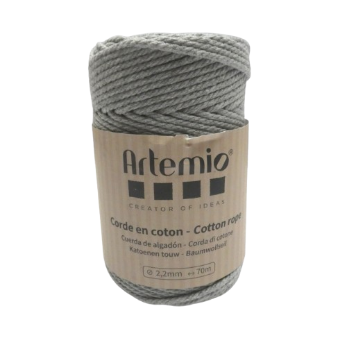 coton macramé 2,2 mm artemio gris