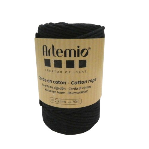 coton macramé 2,2 mm artemio noir