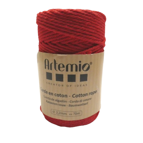 coton macramé 2,2 mm artemio rouge