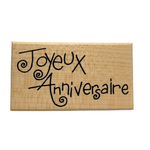 tampon bois joyeux anniversaire