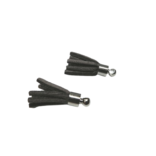pompons suédine gris