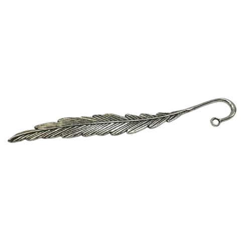 marque page plume argent
