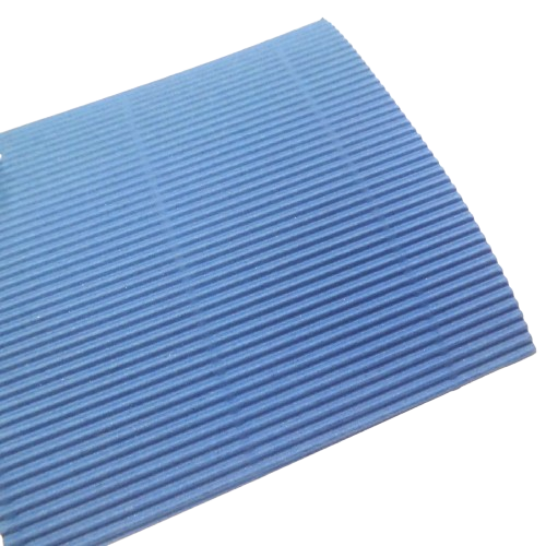 carton ondulé bleu