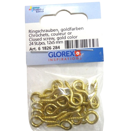 piton glorex doré 12 x 5 mm