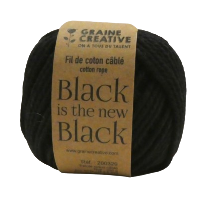 fil macramé 2,5 mm graine creative noir