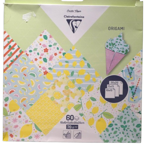 Papier origami clairefontaine fraicheur citron