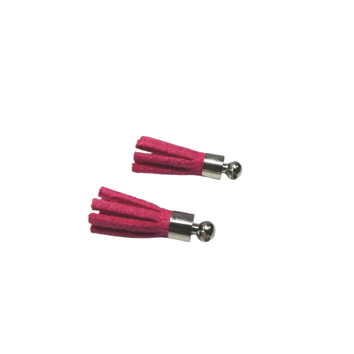 pompons suédine rose