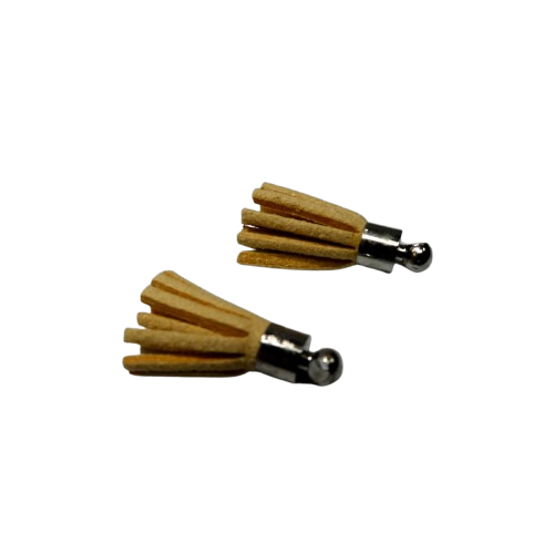 pompons suédine beige