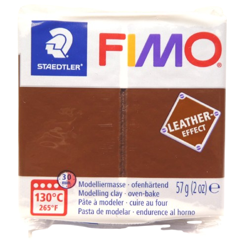 fimo leather marron