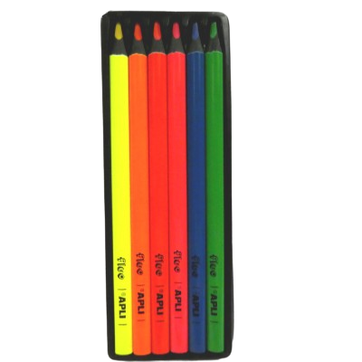 crayons de couleurs fluo apli