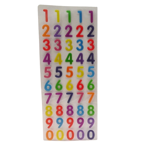 stickers chiffres colorés